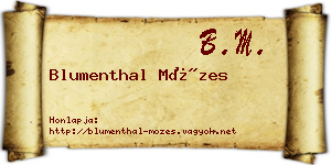 Blumenthal Mózes névjegykártya