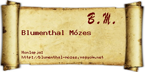 Blumenthal Mózes névjegykártya