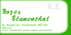 mozes blumenthal business card